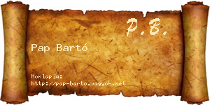 Pap Bartó névjegykártya
