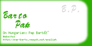 barto pap business card